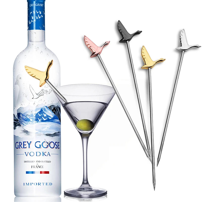 Gleaming Stainless Cocktail Picks