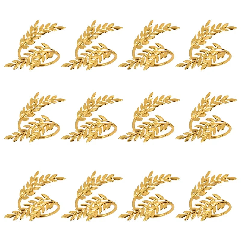 Opulent Leaf Napkin Rings