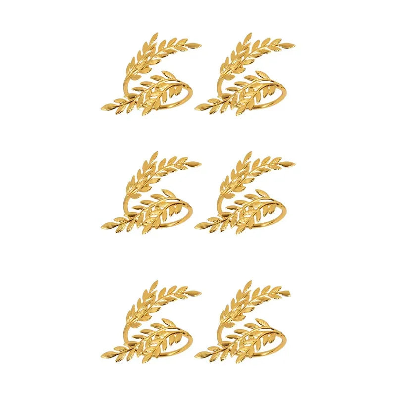 Opulent Leaf Napkin Rings
