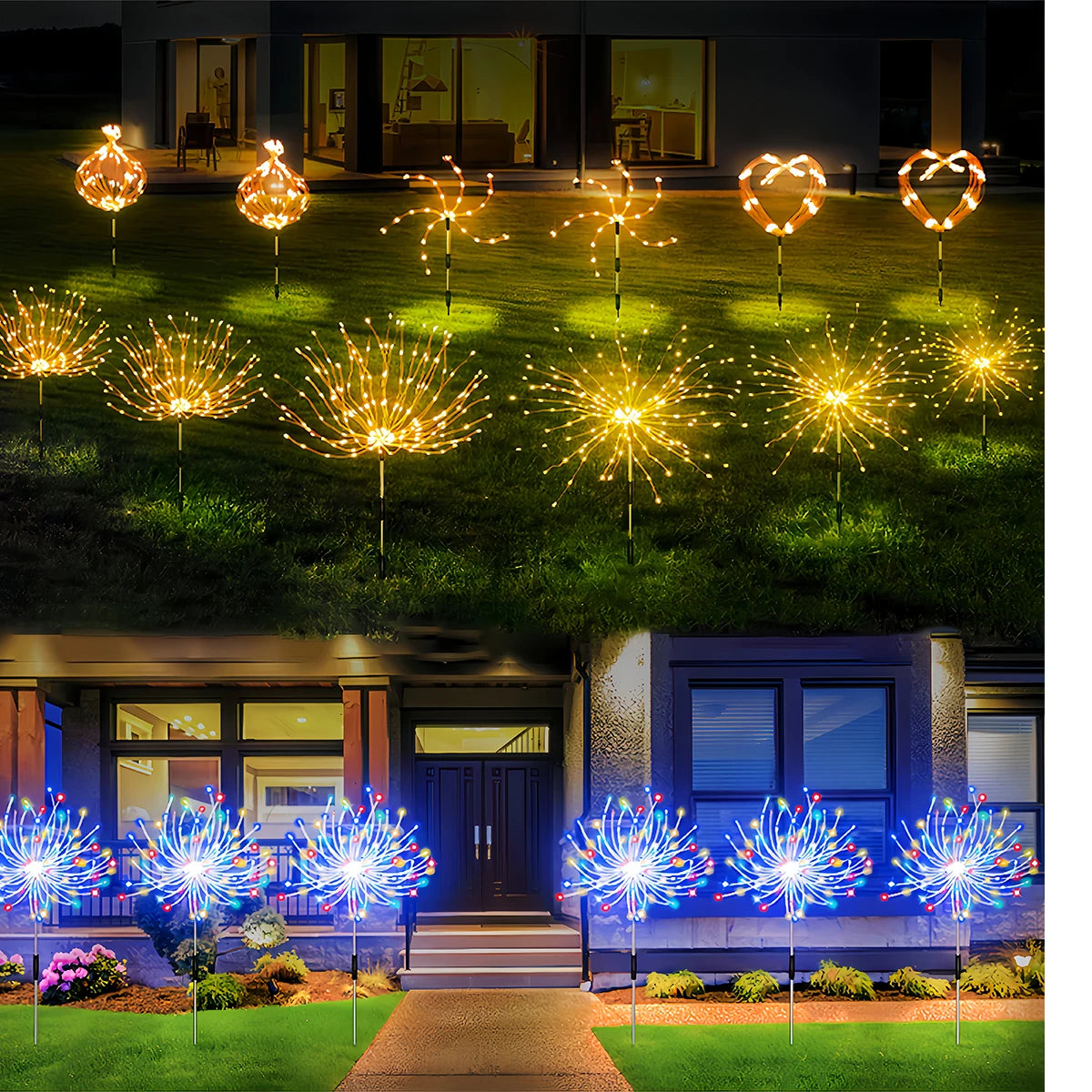 Radiant Aurora Solar Firework Lights