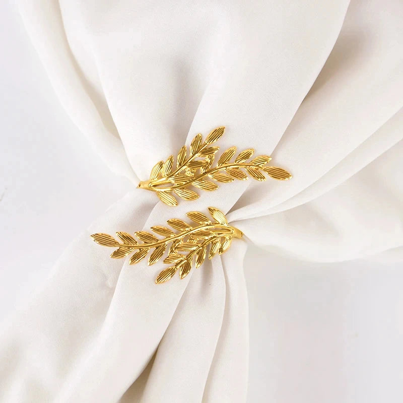 Opulent Leaf Napkin Rings