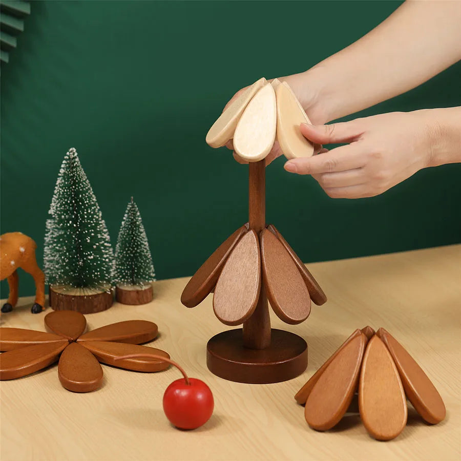 Festive Solid Wood Coaster