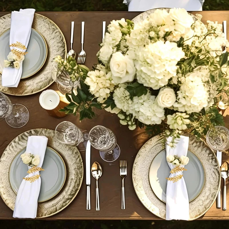 Opulent Leaf Napkin Rings