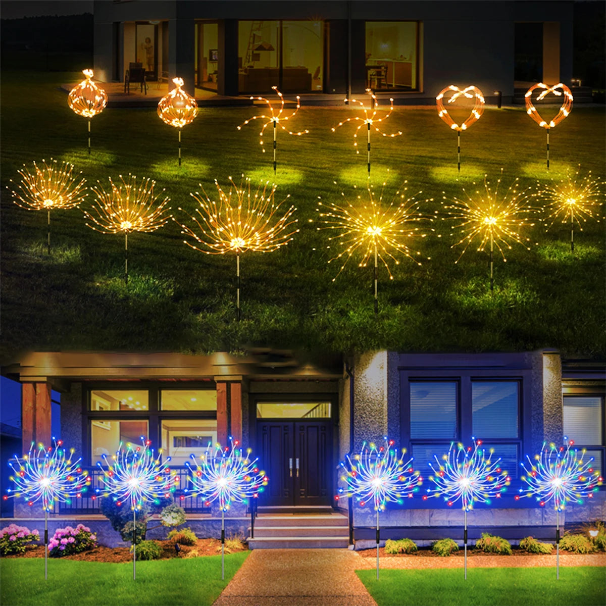 Radiant Aurora Solar Firework Lights