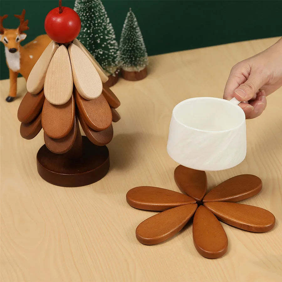 Festive Solid Wood Coaster