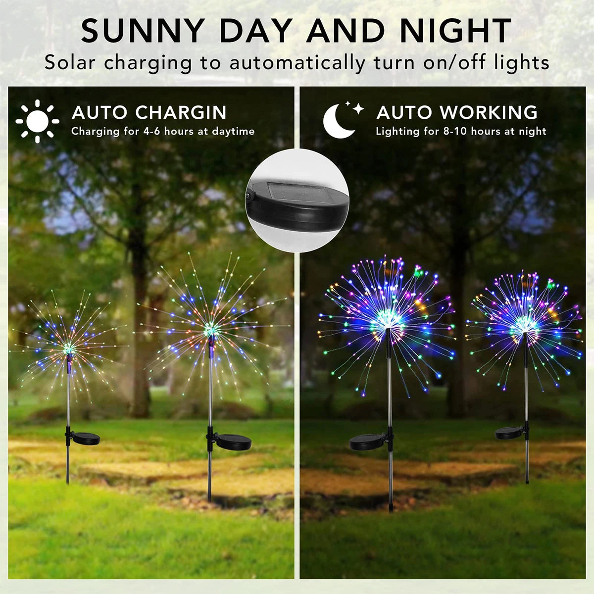 Radiant Aurora Solar Firework Lights