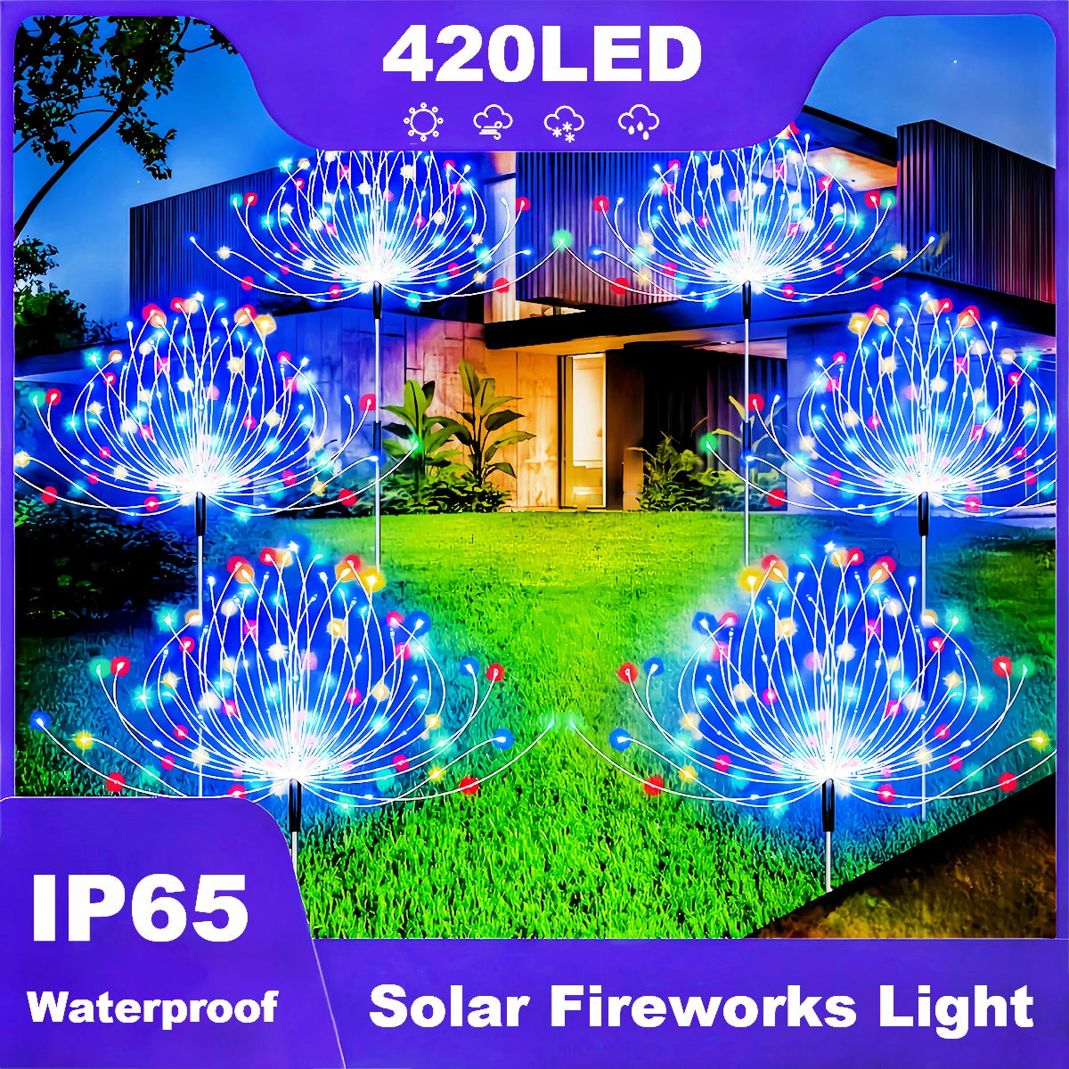 Radiant Aurora Solar Firework Lights