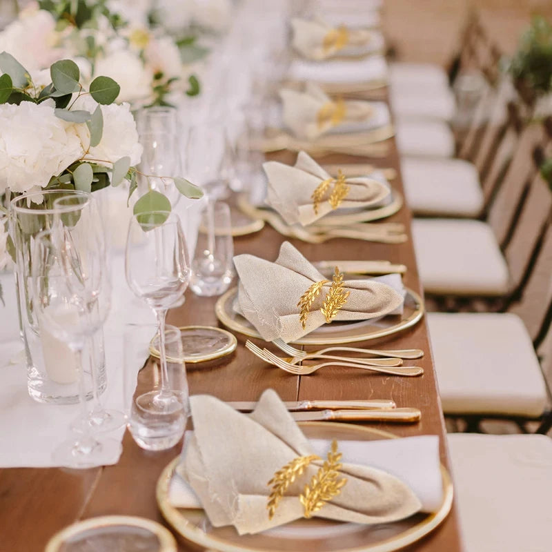 Opulent Leaf Napkin Rings