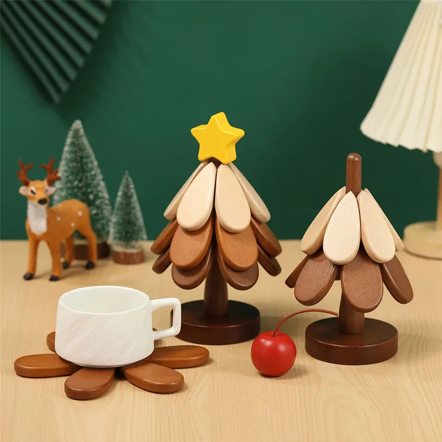 Festive Solid Wood Coaster