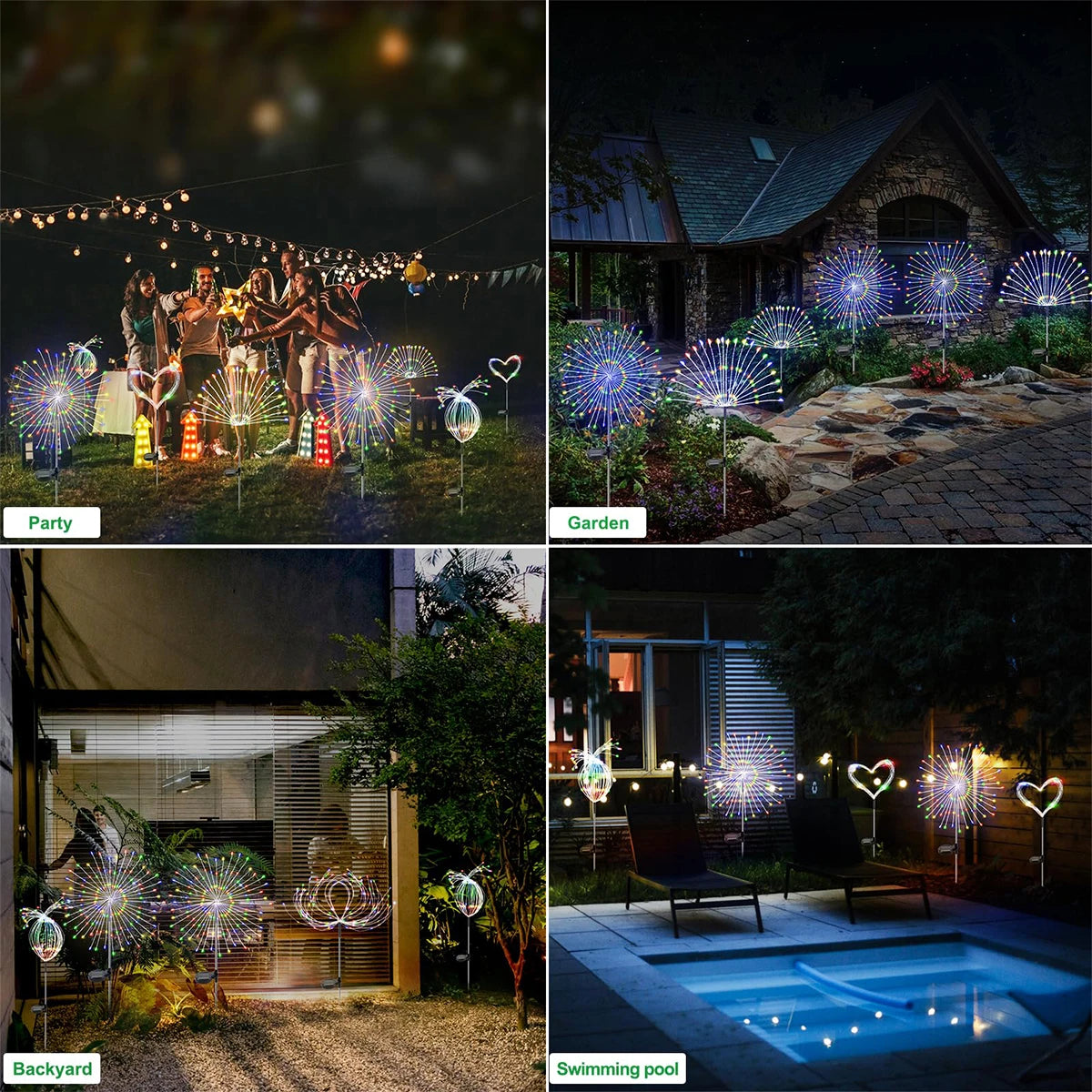 Radiant Aurora Solar Firework Lights
