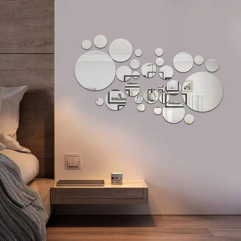 Modern Round Mirror Set Decals