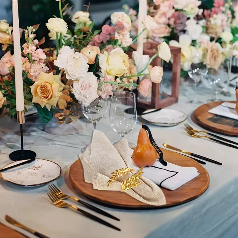 Opulent Leaf Napkin Rings
