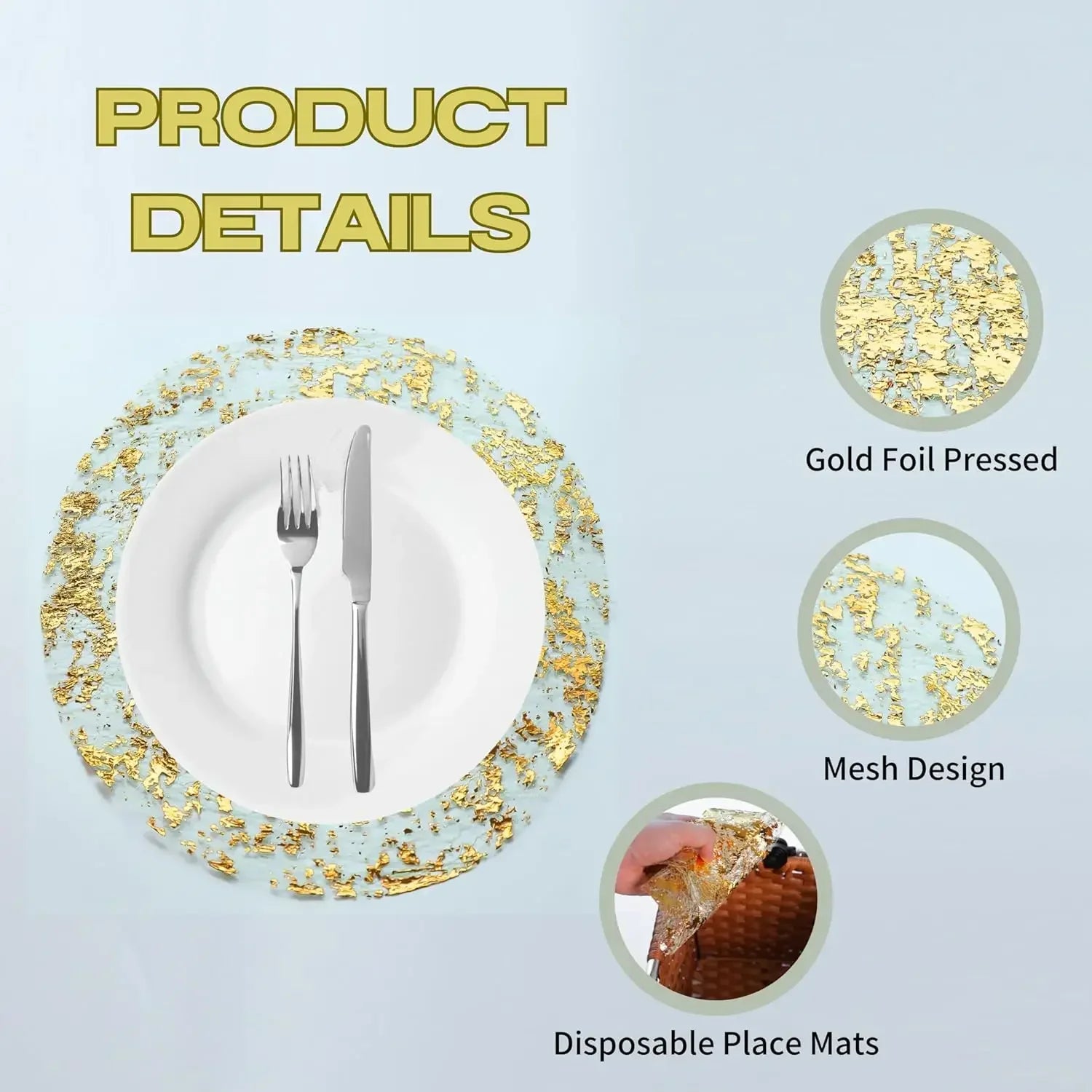 Shimmer Gold Mesh Placemats