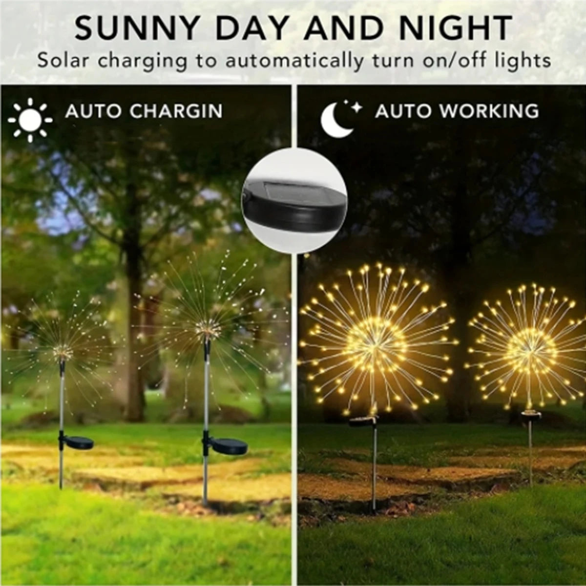 Radiant Aurora Solar Firework Lights