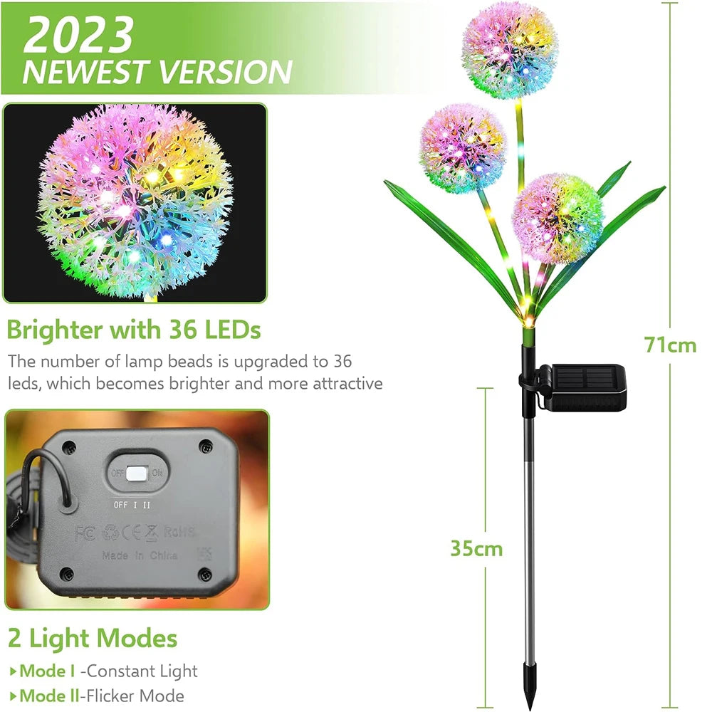 Starlit Dandelion Bloom Solar Garden Light