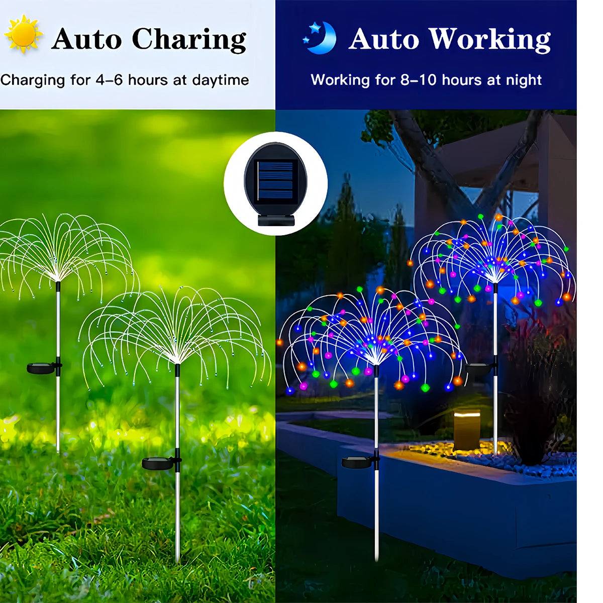 Radiant Aurora Solar Firework Lights