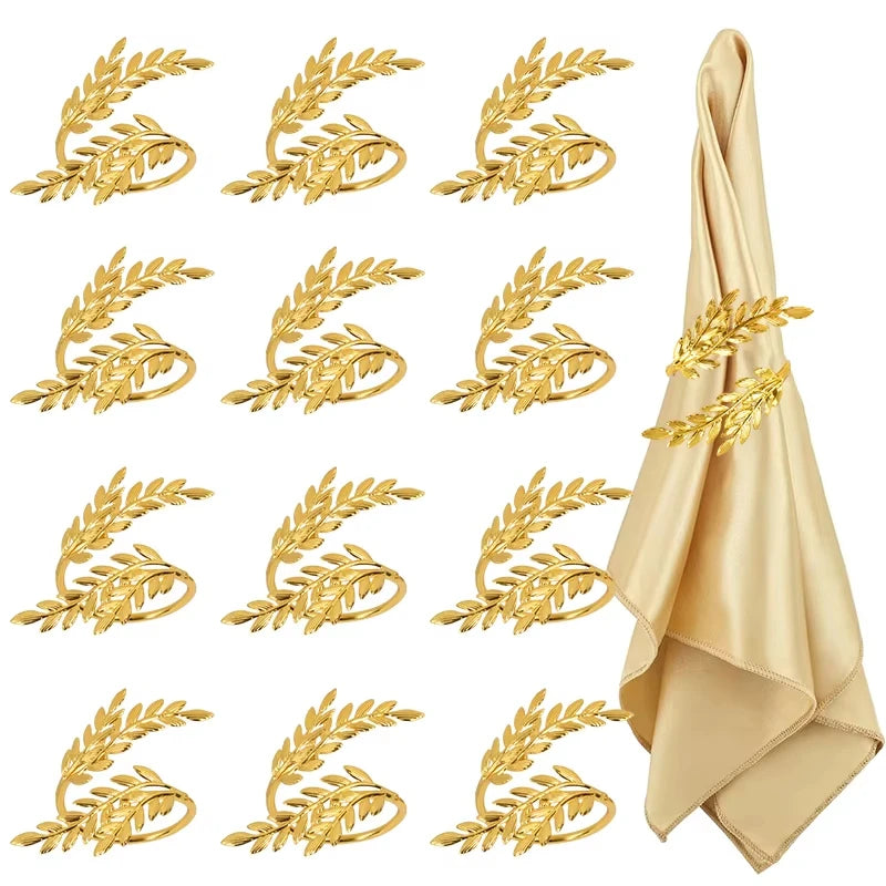 Opulent Leaf Napkin Rings