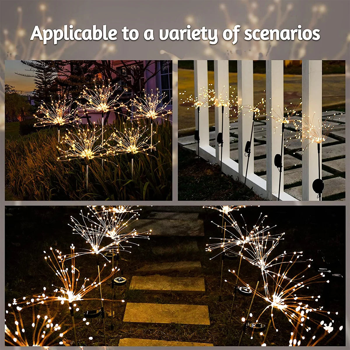 Radiant Aurora Solar Firework Lights