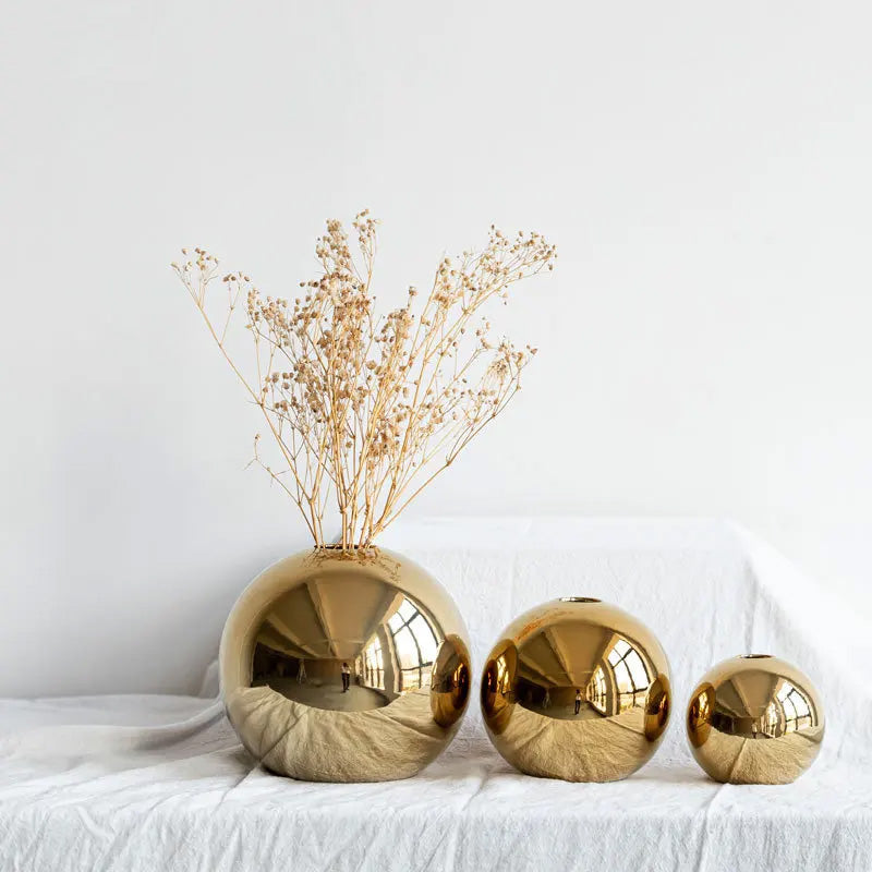 Gilded Sphere Porcelain Vase
