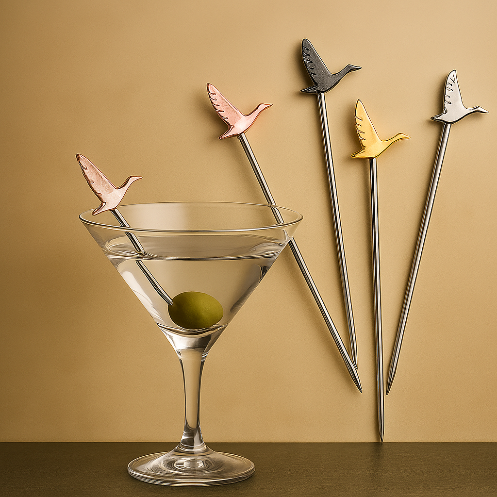 Gleaming Stainless Cocktail Picks